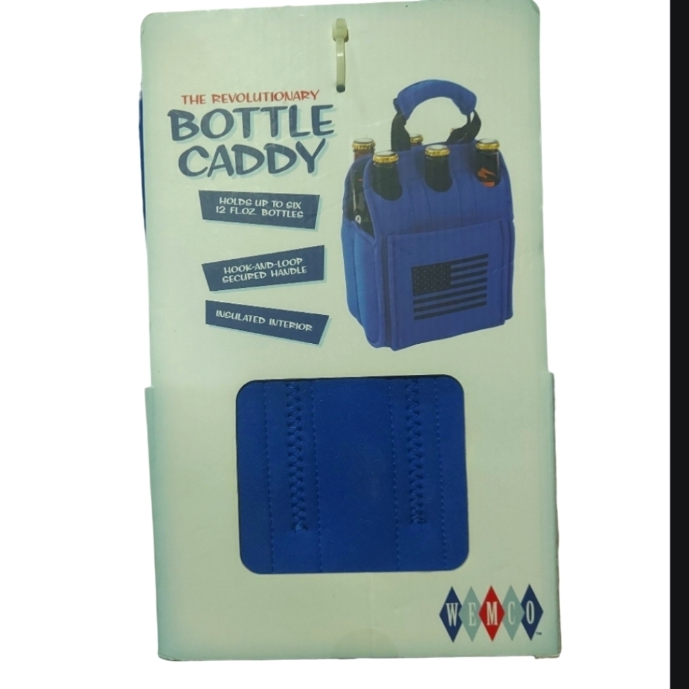 New Wemco 6 Bottle Blue American Flag Caddy - Picture 2 of 2